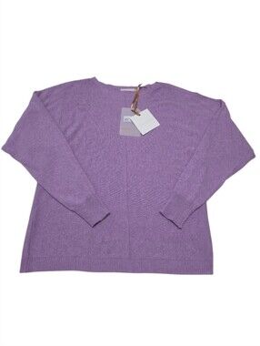Bianco & Blu Cashmere Silk Wool Blend Women's Long Sleeve Quiet Luxury Sweater M
